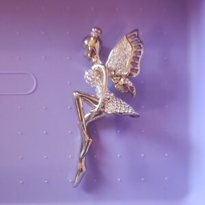 Elegant Gold Plated Fairy Pendant